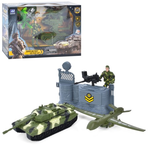 Набор с транспортом техника3 шт, солдат 1шт, 2 вида в кор-це 29-20-8см /30/