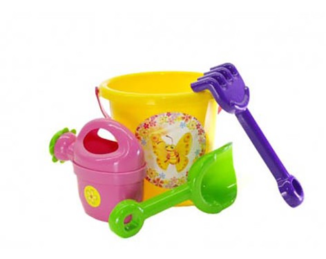 Відро з пісковим набором та лійкою (жовте)