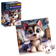 Пазлы De.tail. Маленький хаски. 64 детали DT1234-16