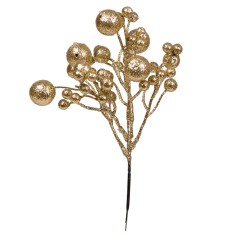 Гілка декоративна Yes! Fun Золоті кулі, 31 см, золото, глітер