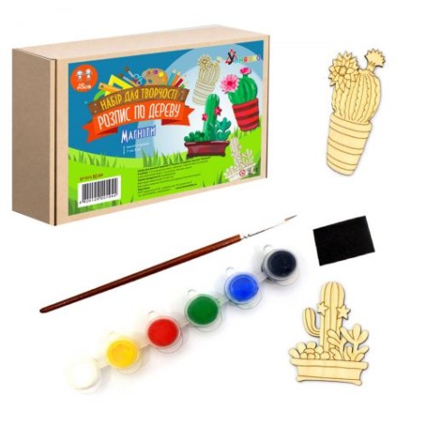 Набір для розпису по дереву "Магніти: Кактуси"