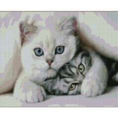 Набор для творчества алмазная картина Котики под одеялом Strateg размером 30х40 см (KB095)