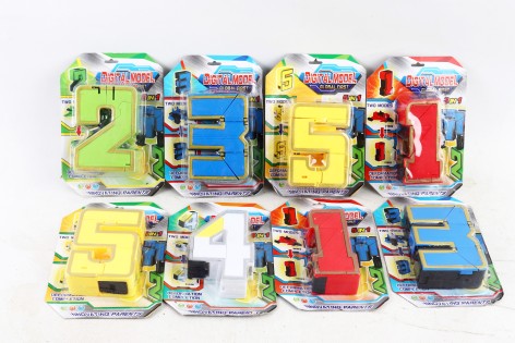 УЦЕНКА 30% Трансформер робот+цифра, 5видов, на листе, 17-12-3см 