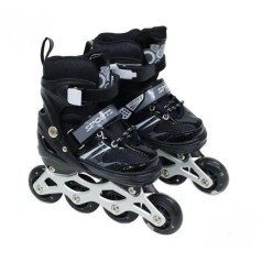 Ролики дитячі M (розмір 34-38) метал.рама, колеса PU 1 світло, чорний