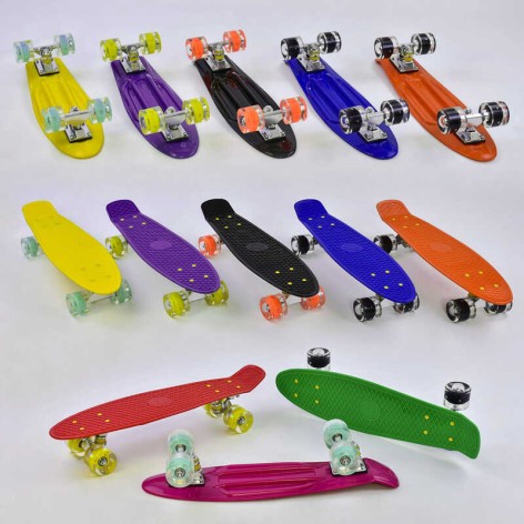 Скейт Пенні борд Best Board, СВІТЛО, дошка = 55 см, колеса PU d = 6 см 