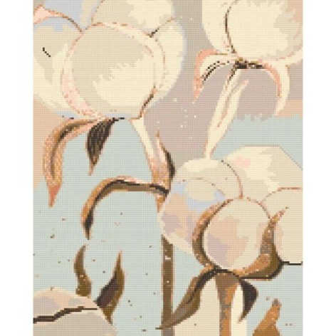 Алмазная мозаика "Цветы хлопка" 40*50 см