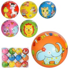 М'яч дитячий фомовий 7,6см, 6 видів, тварини, 12шт в п/е /20