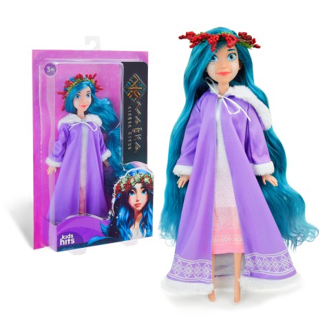 Лялька Мавка, в стильній бузковій сукні, з блакитним волоссям, кор. 24,3*6,5*36,5 см