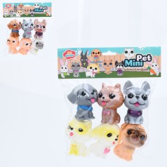 Іграшка для купання тварина (котики, собачки), 2 види, 6шт у п/е, 20-22-5см 