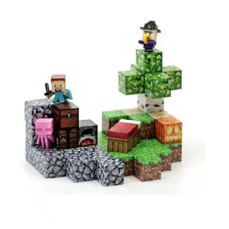 Конструктор магнитный "Майнкрафт/Minecraft" 49 элементов, фигурки героев, в коробке