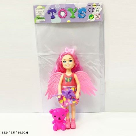 Кукла рис микс 6 видов. С крылышками и игрушкой п/е 13*3,5*16см 