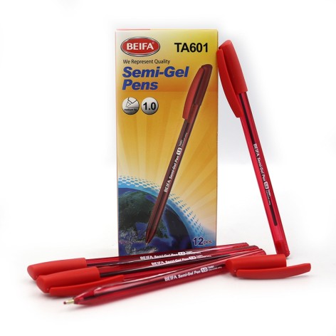 Ручка масл. Beifa 1мм, червона, карт. уп. ціна за 12шт. //