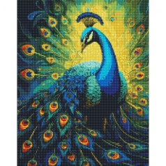 Алмазна мозаїка "Витончений павич", 40х50 м