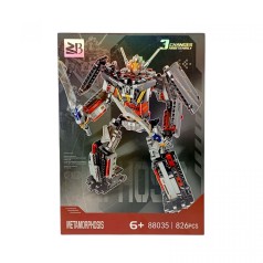 Конструктор 826 элементов, 3 варианта сбора: робот/корабль/динозавр, в коробке