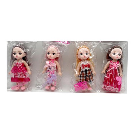 Кукла 15см, заколка, 4 вида, в п/э, 10-19-5см 