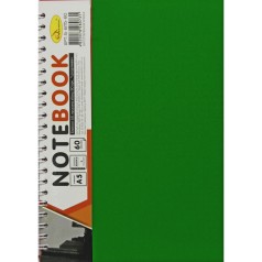 Блокнот пружина сбоку зеленый
