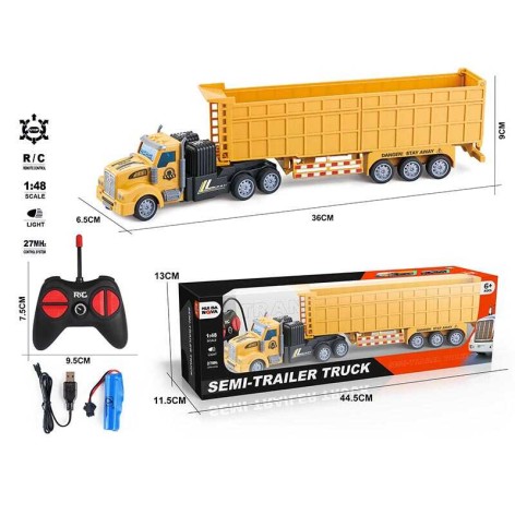 Трейлер на радіокеруванні, підсвічування, гумові шини, пульт керування 27 MHz, акумулятор 3.7 V 770-4