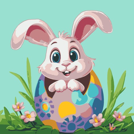 Картина по номерам Riviera Blanca Пасхальный кролик 25x25 см (RB-1094)