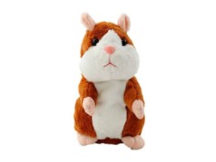 М'яка іграшка хом'як, 14см, повторюшка,на бат-ці, в п/е19-13-8см 