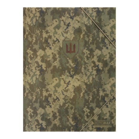 Папка на гумках MILITARY, А4, матовий непрозорий пластик, зелений, ціна за 2 шт. //