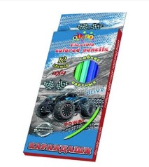 Карандаши пластиковые цветные 12 кол, яркие цвета корпуса, KIDIS, серия Freedom
