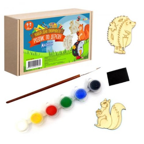 Набор для росписи по дереву "Магниты: Лесные жители"