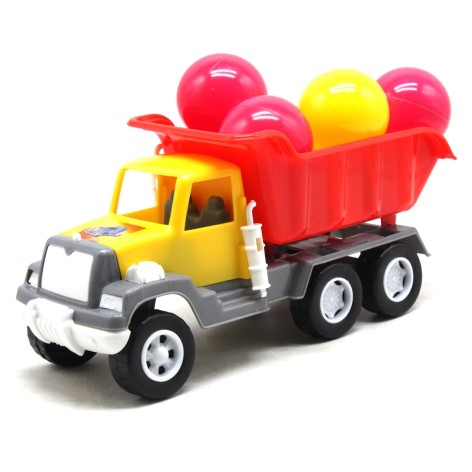 Самоскид із 6 кульками (жовтий+червоний)