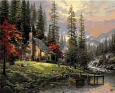 Картина по номерам VA-2127 "Дом в лесу" (40х50см)