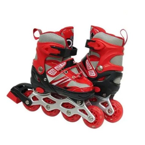 Ролики дитячі M (розмір 34-38) метал.рама, колеса PU 1 світло, Червоний