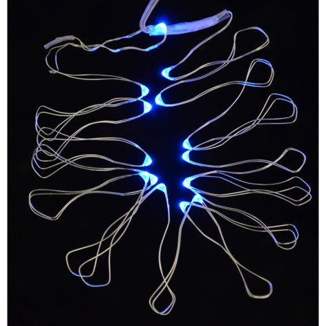 Електрогірлянда Yes! Fun LED-нитка, 15 ламп, блакитна, 1,60 м., 1 режим миготіння, срібні дроти
