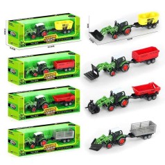 Трактор 4 види,  причіп, розмір: 23х5.8х6 см, металопластик, інерція, рухомі елементи, в кор.,  МІКС ВИДІВ /144-2/