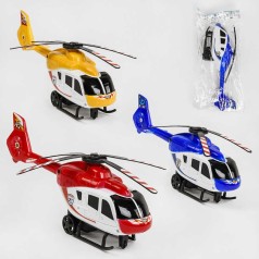 Вертолет “Служебный”, 3 цвета, инерция, подвижный винт, в п/э /192-2/