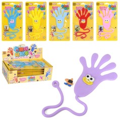 Фігурка липка рука, 49см, антистрес, іграшка-липучка, долоня, аромат, лизун, фігурка 3см, картка, на листі, (6кольорів)/8/96/12шт в кор. 31,5-11-17см