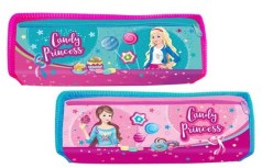 Пенал на 2 молнии (голубой, малиновый) Kidis, серия Candy Princess (принцесы)
