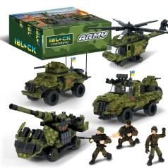 Конструктор iBlock Армия, 203-234дет., 4вида, р-р уп-ки 25,5*5*19см /6/48/8шт в коробке 52,2*21,5*19,5см