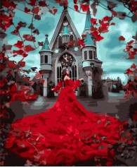 Набір для розпису по номерах Квіткова сукня Strateg розміром 40х50 см (HH072)