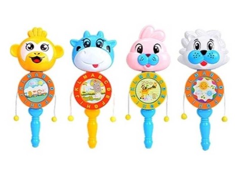 Брязкальце колотушка, свисток, висота 20 см, у п/е,  мікс видів 