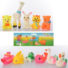 Іграшка для купання тварина-пискавка, від 10см, 2види(6шт), п/е, 21-28-6см 