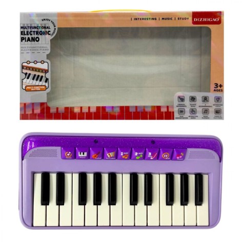 Музична іграшка MIC "Піаніно" фіолетове електронне з 24 клавішами та режимами звуків фіолетовий 