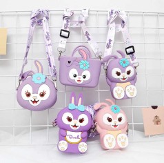 Детская сумочка силиконовая 5 видов, на змейке, 1 отделение, регулируемая ручка