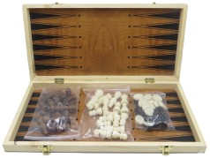 Гра настільна 3 в 1 Шахи,шашки,нарди дерева 48см 4838