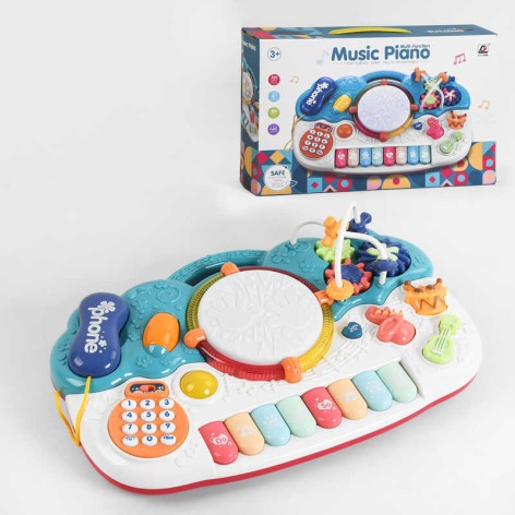 Пианино детское 2 цвета, на батарейках, подсветка, английское озвучивание, мелодии, пальчиковый лабиринт, в коробке