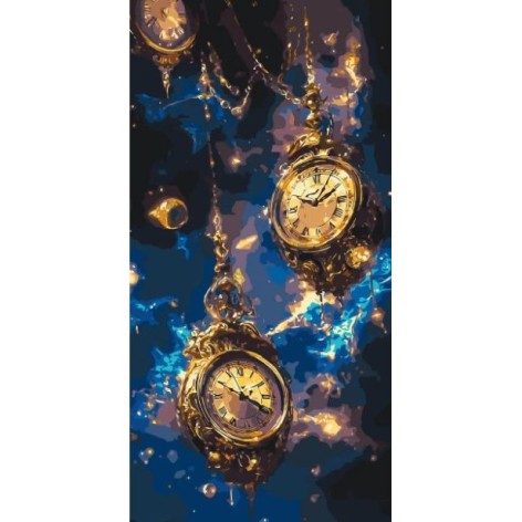 Картина по номерам "Магические часы" 40*80 см