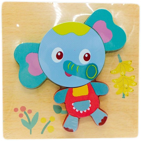 Пазлі-вкладиші слоненя