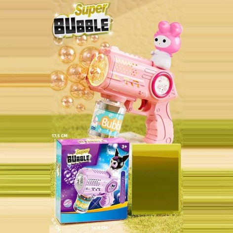 Пистолет с мыльными пузырями подсветка, автоматический принцип, фигурка героя, бутылочка с мыльным раствором, в кор. 