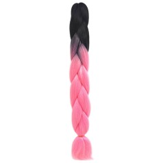 Канекалон двухцветный, 60 см (розовый+черный)