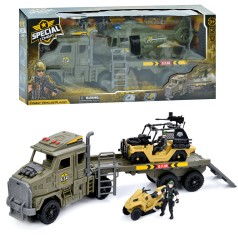 Набір з фігурками військовий, транспорт 2шт (трейлер), солдати, зброя, 2 види(вертоліт,джип), в кор-ці, 64-12,5-28см /12/