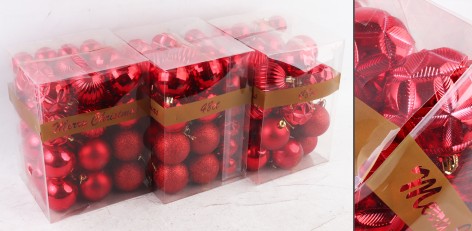 УЦЕНКА 30% Новорічні прикраси 48 штук, кульки, у слюді 