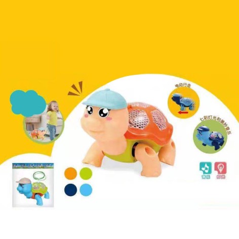 Іграшка музична черепашка батар, 2 кольори мікс , світ, звук, у п/е 14*19см 