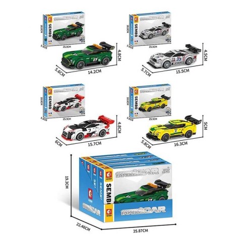 Конструктор “”Перегоновий автомобіль”  /12/48/4шт в кор. 199 дет. 25*19*6 см